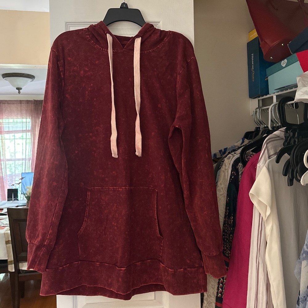 Zenana Mineral Wash Hoodie 1X Long sleeve - Picture 4 of 10